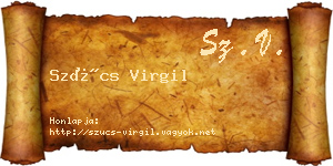 Szűcs Virgil névjegykártya